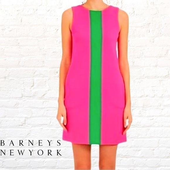 Lisa Perry Barney’s New York 100% Wool Sweater Shift Dress Size 0 Pink & Green - Picture 13 of 13